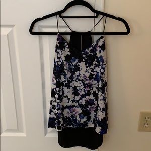 Express Barcelona Blouse: Reversible Black/Floral